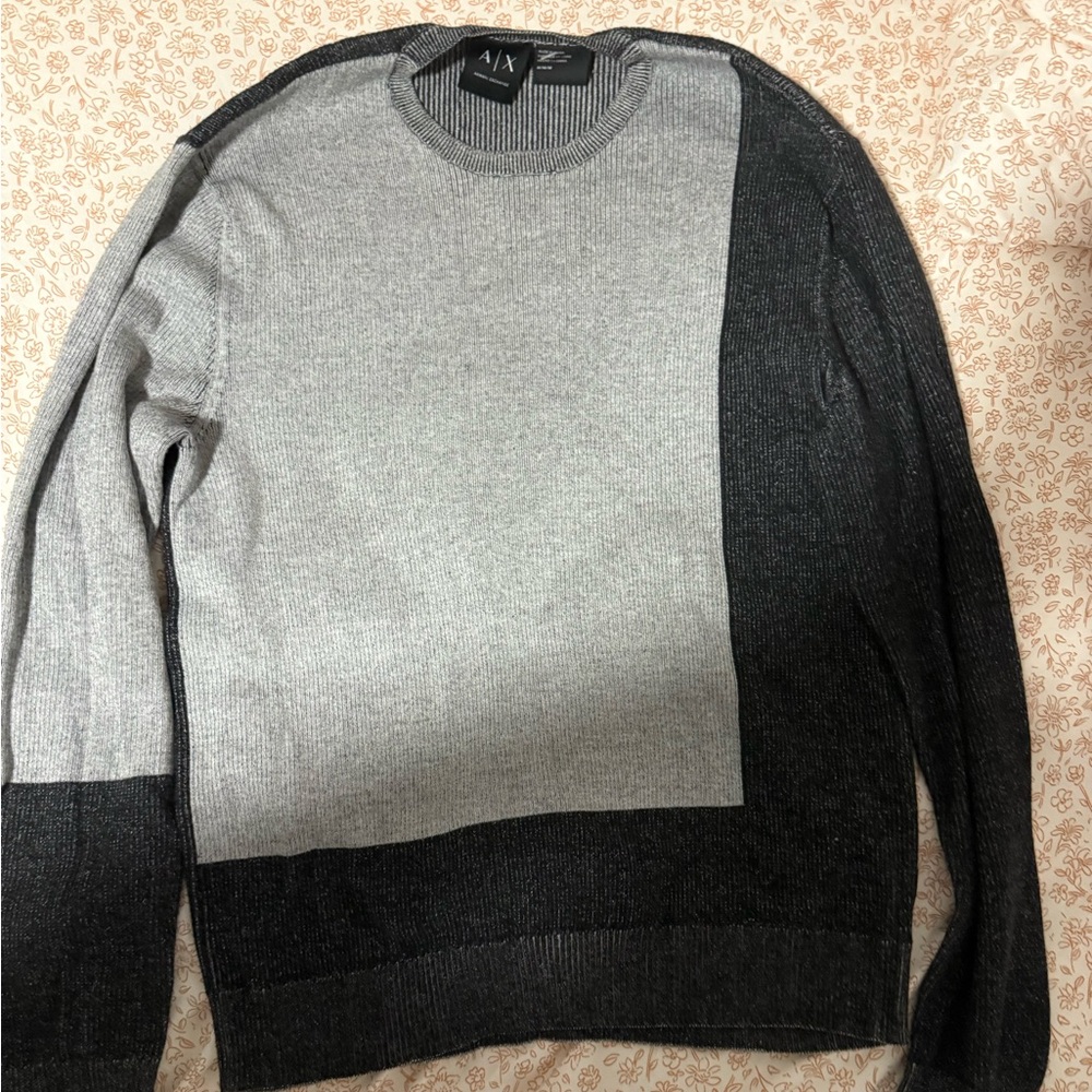 Armani Exchange Two-Tone Gray Sweater